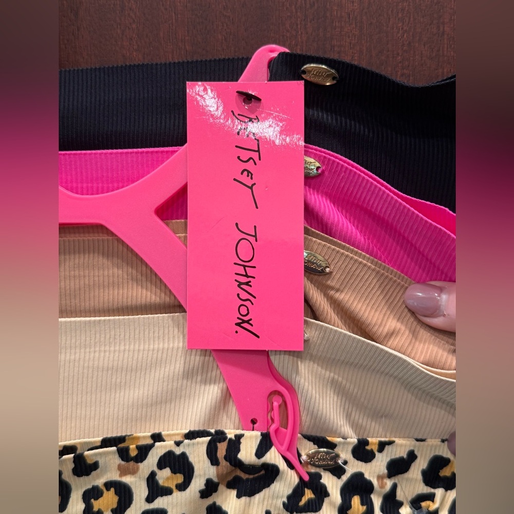 Betsey Johnson NWT Size XL 5 Pk Leopard Print Pink Black Beige Panties (I023) - Picture 2 of 9